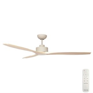 Fanco EarthFirst Wynd 60'' (152cm) DC Ceiling Fan with Base Cap- Ecru and Natural Timber