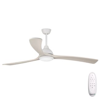 Fanco Sanctuary 52'' (132cm) DC Ceiling Fan with LED Light - White and Whitewash