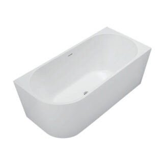 Fienza Isabella Acrylic Corner Bath 1500 with Overflow Gloss White