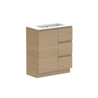 ADP Glacier Lite Ensuite Door and Drawer Trio Vanity with Cast Marble Top
