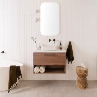 ADP Glacier Lite Ensuite Shelf Twin Vanity with Ceramic Top