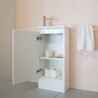 ADP Glacier Lite Mini Floor Mounted Vanity with Cast Marble Top