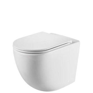 Fienza Koko Tornado Flush Wall-Faced Toilet Suite With Slim Seat Matte White R&T In-Wall Internal - S-Trap