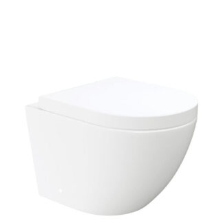 Fienza Koko Tornado Flush Wall Hung Toilet Suite Gloss White - Pan + Seat Only (Cistern Not Included)
