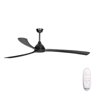 Fanco Sanctuary 86'' (218cm) DC Ceiling Fan - Black and Black Timber
