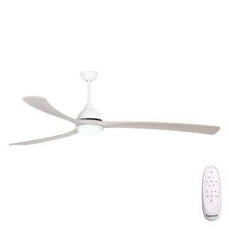 Fanco Sanctuary 86'' (218cm) DC Ceiling Fan with LED Light - White and Whitewash
