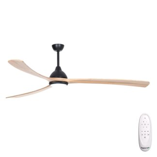 Fanco Sanctuary 86'' (218cm) DC Ceiling Fan with LED Light - Black and Natural