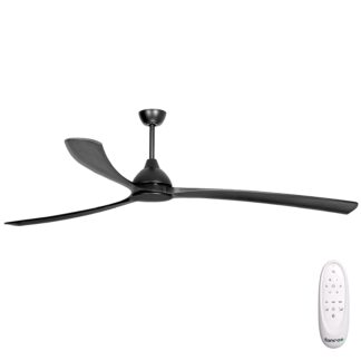 Fanco Sanctuary 92'' (234cm) DC Ceiling Fan - Black and Black Timber