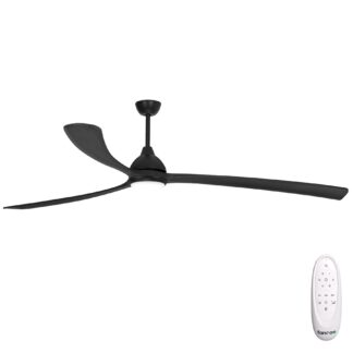 Fanco Sanctuary 92'' (234cm) DC Ceiling Fan with LED Light - Black and Black Timber