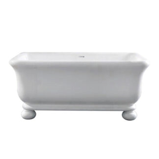 Turner Hastings Kirkham Ball 160 TitanCast Bath with Overflow - Gloss White