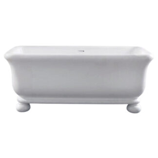 Turner Hastings Kirkham Ball 180 TitanCast Bath with Overflow - Gloss White