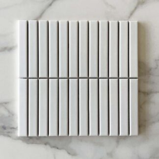 Ava Kit Kat Porcelain Mosaic 300 x 296 Satin White Sample
