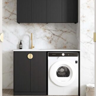 Otti Marlo 1305mm Fluted Laundry Set B - Black