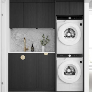 Otti Marlo 1715mm Fluted Laundry Set C - Black