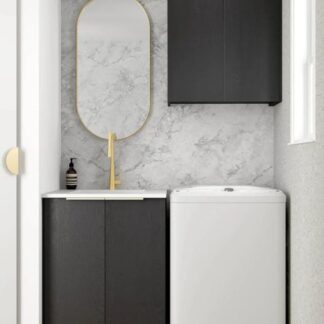 Otti Byron Black Oak 650mm Laundry Cabinet Set