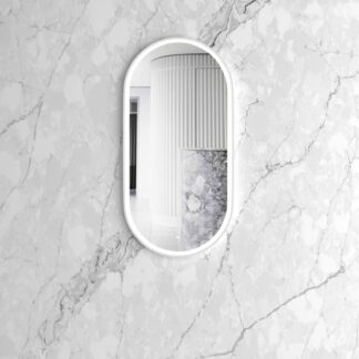 Otti LED Noosa 900mm x 450mm Metal Frame Mirror - White