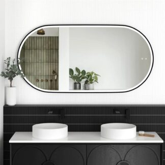 Otti LED Noosa 1500mm x 750mm Metal Frame Mirror - Black