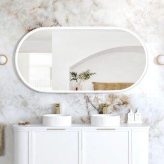 Otti LED Noosa 1500mm x 750mm Metal Frame Mirror - White