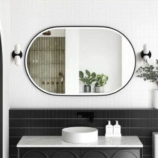 Otti LED Noosa 900mm x 600mm Metal Frame Tuffi Mirror - Black