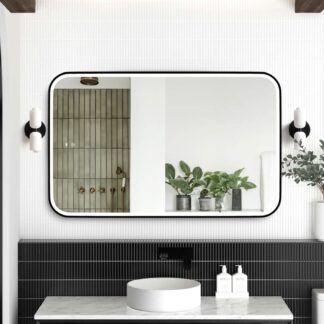 Otti LED Newport 1200mm x 750mm Metal Frame Mirror - Black