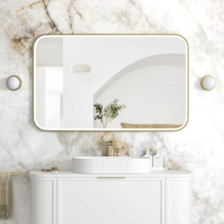 Otti LED Newport 1200mm x 750mm Metal Frame Mirror - Brushed Gold