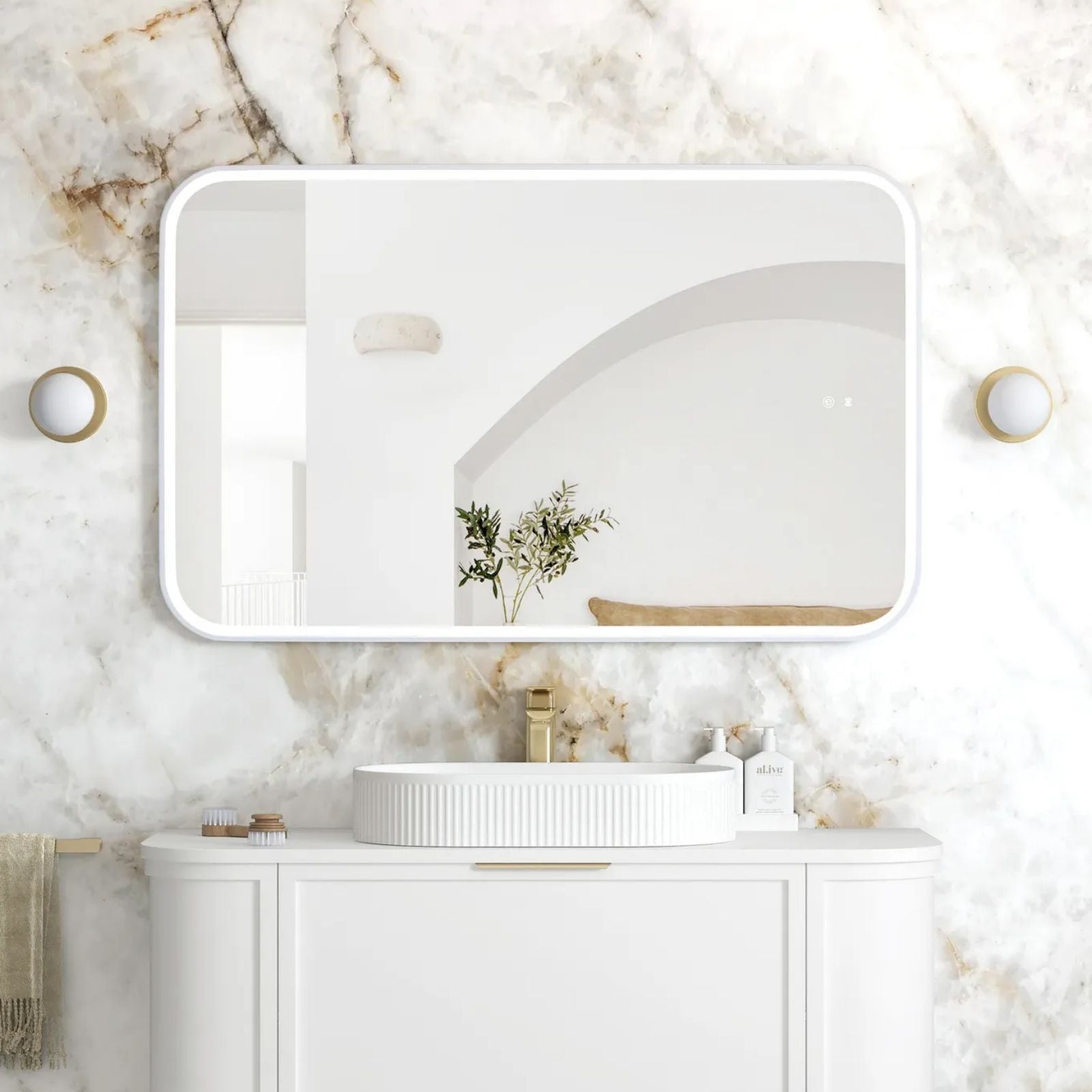 Otti LED Newport 1200mm x 750mm Metal Frame Mirror - White