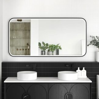 Otti LED Newport 1500mm x 750mm Metal Frame Mirror - Black