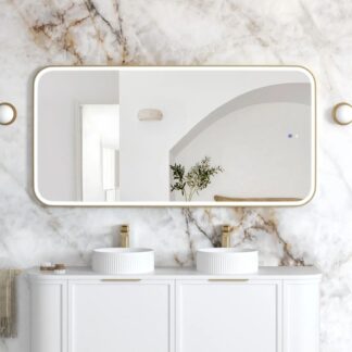 Otti LED Newport 1500mm x 750mm Metal Frame Mirror - Brushed Gold
