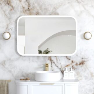 Otti LED Newport 900mm x 600mm Metal Frame Mirror - White