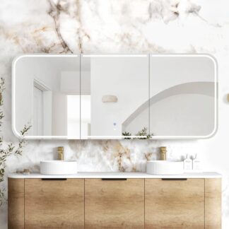 Otti Newport LED Shaving Cabinet Premium Edition - Natural Oak