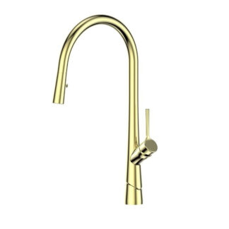 Greens Lustro II Pull-Down Sink Mixer Brushed Brass
