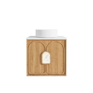Otti Laguna Mk II Woodland Oak Wall Hung Vanity with Matte White Top