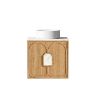 Otti Laguna Mk II Woodland Oak Wall Hung Vanity with Natural Carrara Marble Top