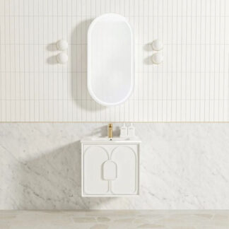Otti Laguna Mk II Matte White Wall Hung Vanity with Ceramic Top