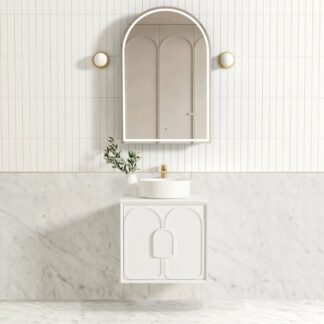 Otti Laguna Mk II Matte White Wall Hung Vanity with Pure White Top