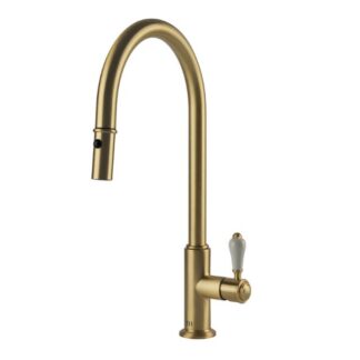Turner Hastings Ludlow Pull Out Sink Mixer - Brushed Brass