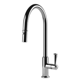 Turner Hastings Ludlow Pull Out Sink Mixer with Metal Lever Handle - Chrome