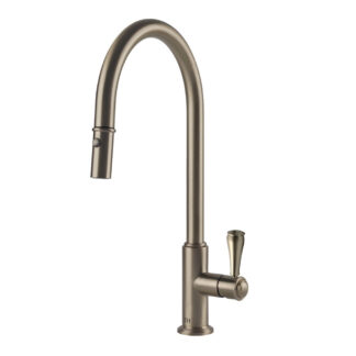 Turner Hastings Ludlow Pull Out Sink Mixer with Metal Lever Handle - Brushed Nickel
