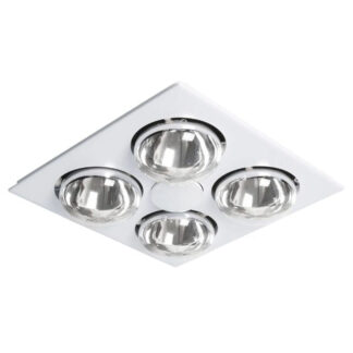 Martec Striker 4 Heat 3 in 1 Bathroom Heater Exhaust Fan with LED Downlight White