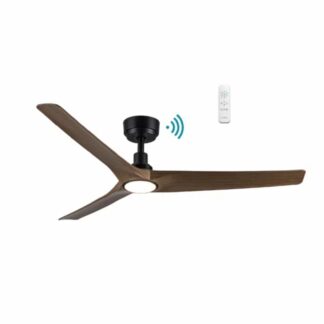 Martec Cordoba 1320mm DC Ceiling Fan with 15W LED Light Matte Black/Walnut