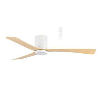 Martec Metro DC 1320mm Hugger Ceiling Fan with LED Light White/Oak