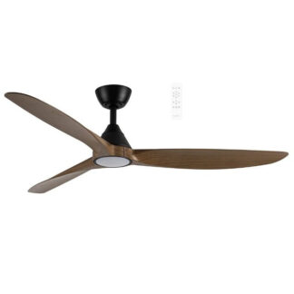 Martec Seaforth DC 1320mm Ceiling Fan with LED Light Matt Black/Teak