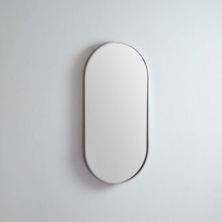 Remer Modern Oblong 910mm or 1210mm x 460mm Mirror Brushed Nickel Frame