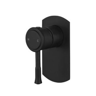 Modern National Montpellier Shower Mixer Matt Black - Full Kit