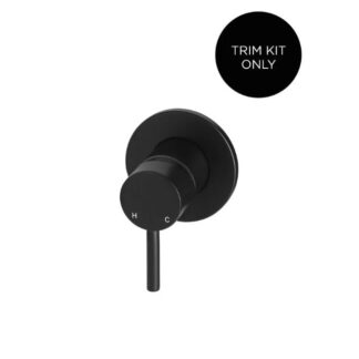 Meir Round Wall Mixer Short Pin Lever Matte Black Trim Kit