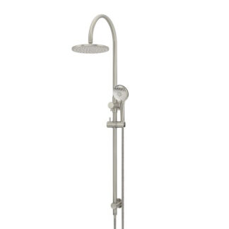 Meir Gooseneck Shower Set with 200mm Rose, Three-Function Hand Shower Brushed Nickel
