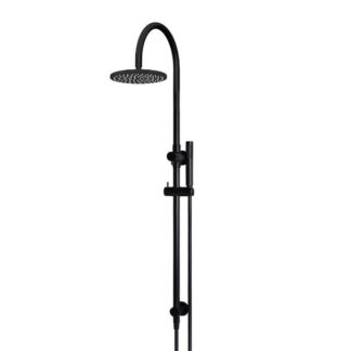 Meir Gooseneck Shower Set with 200mm rose, Single-Function Hand Shower Matte Black