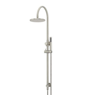 Meir Gooseneck Shower Set with 200mm rose, Single-Function Hand Shower Brushed Nickel