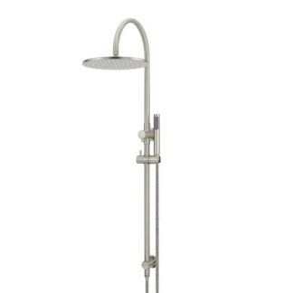 Meir Round Gooseneck Shower Set with 300mm Rose, Single Hunction Hand Shower - Brushed Nickel