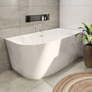 Decina Natalia 1500 Back-To-Wall Corner Bath with Overflow